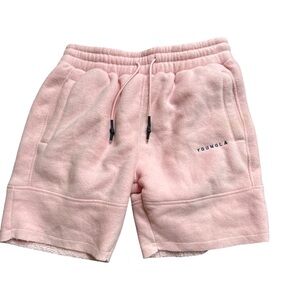 YOUNGLA Bubble Gum Pink Fleece Shorts with Draw String Size Medium